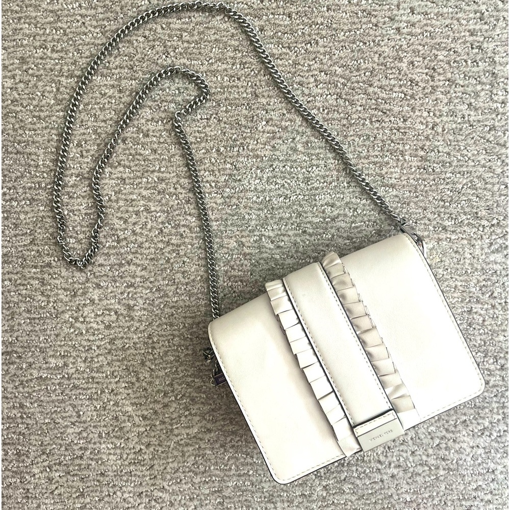 Michael Kors Small Cream Leather Purse Silver Chain Shoulder bag